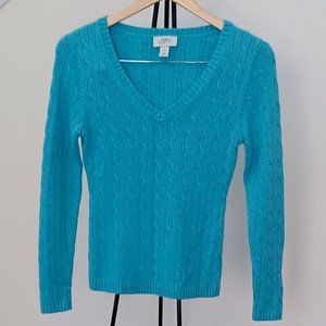 Ann Taylor LOFT Wool Cashmer Sweater Turquoise